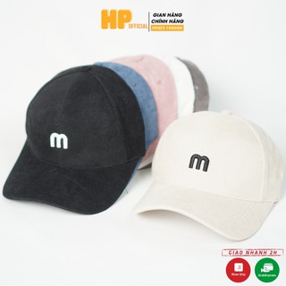 Mũ lưỡi trai ❤️ Nón kết nhung thêu chữ M phong cách Ulzzang form unisex nam nữ N11