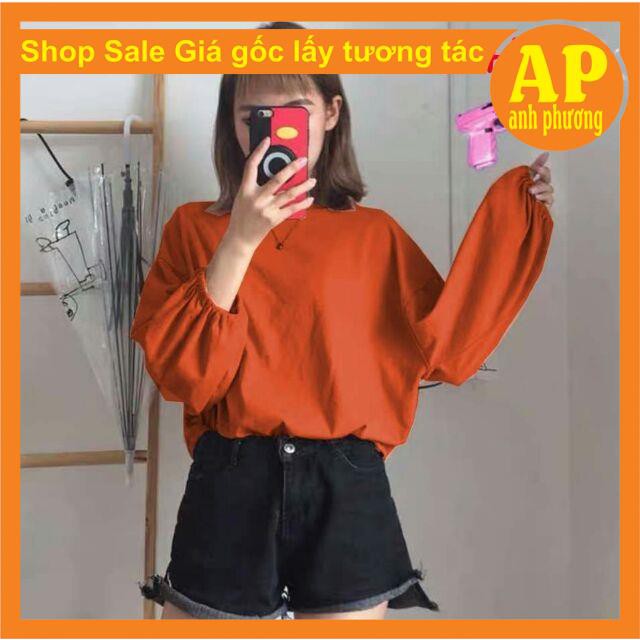 Áo chun tay chất da cá có ảnh thật form thụng | BigBuy360 - bigbuy360.vn