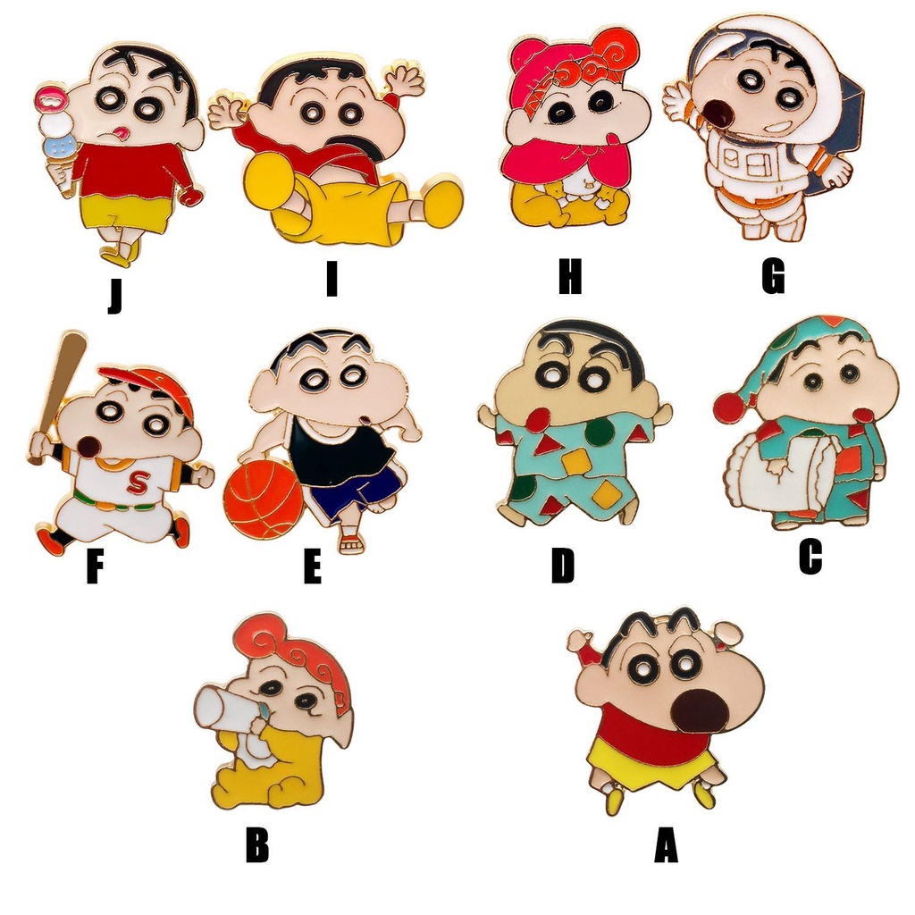 Huy Hiệu Cài Áo Hình Hoạt Hình Cậu Bé Bút Chì Shin-Chan Đáng Yêu