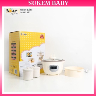 (BẢN QUỐC TẾ) NỒI NẤU CHÁO, NINH, HẦM, HẤP CÁCH THỦY BEAR 1.6 LÍT