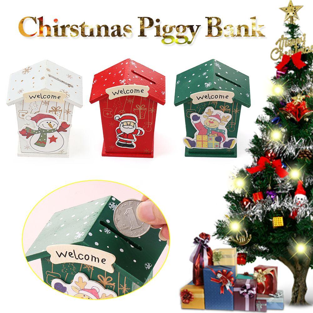 KUNHEV Hộp Đựng Tiền Xu Giáng Sinh / Năm Mới Hình Hoa Mẫu Đơn / Hoa Chirstmas / Chú Heo