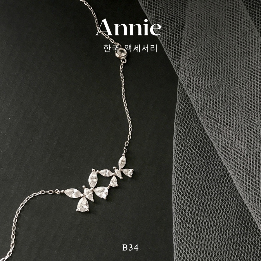 Dây chuyền hình bướm đôi mạ bạc cao cấp dành cho nữ ANNIE - B34