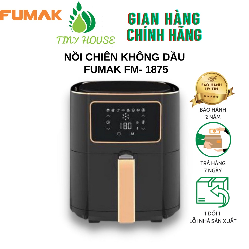 Nồi chiên Không Dầu Fumak FM- 1875 Nhật Bản, Dung Tích Lớn 7.5L, Bảng Điều Khiển Điện Tử - Bảo Hành 12 Tháng