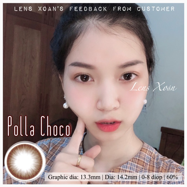 KÍNH ÁP TRÒNG POLLA CHOCO CỦA OLENS ( 6 THÁNG) : Lens nâu choco đậm siêu tự nhiên | Lens Xoắn ( GIÁ 1 CHIẾC)