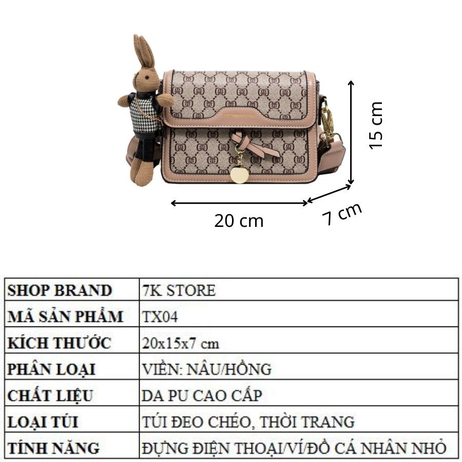 Túi xách nữ đẹp đeo vai hông ngực đi chơi cao cấp nhiều ngăn, túi đeo chéo nữ 7K STORE TX04