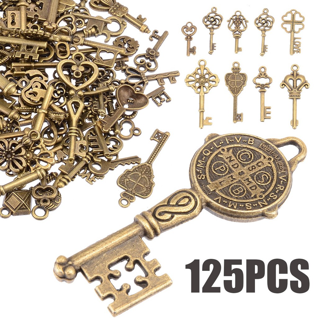 Set 125 Chìa Khóa Bằng Đồng Phong Cách Vintage Mới