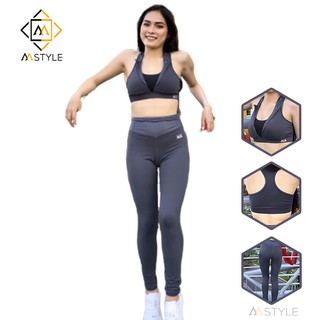 Set đồ tập gym thể thao nữ Mstyle màu Xám - OPY121
