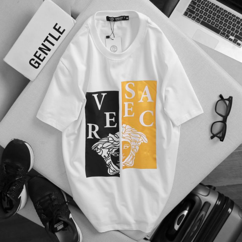 áo thun nam nữ in biểu tượng vsa chất cotton 2 màu đen trắng bán lỗ xin 5 sao