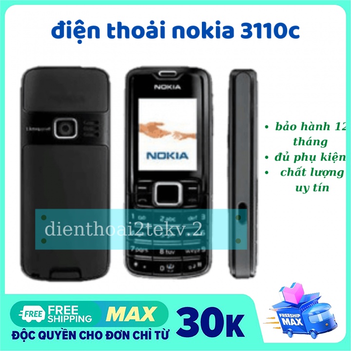 Điện thoại nokia 3110c chính hãng kèm pin sạc-Bảo hành 12 tháng