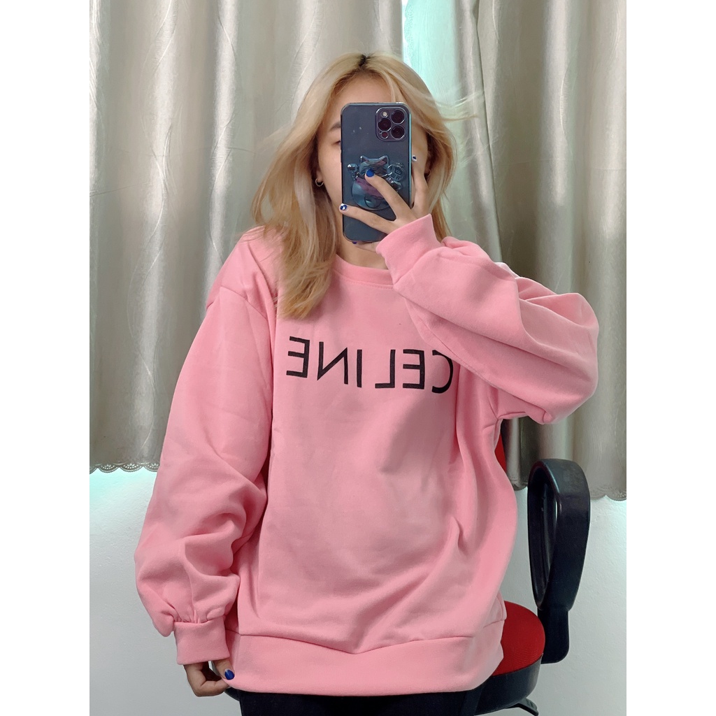 Áo sweater nỉ bông dáng rộng tay bồng dày dặn free size CELIN
