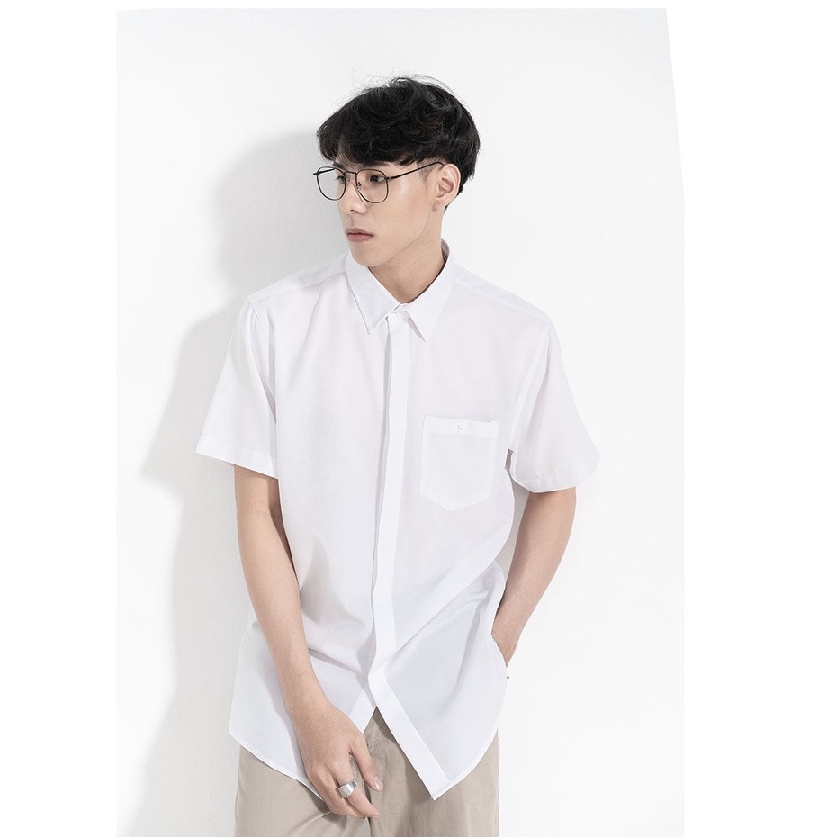 Áo Sơ Mi Nam Tay Ngắn Trơn Thời Trang Đơn Giản Y2010 M5 19959 |YaMe|