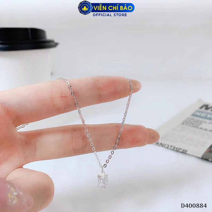 Day chuyền bạc nữ mặt đá trắng chất liệu bạc 925 thời trang phụ kiện trang sức Viễn Chí Bảo D400884