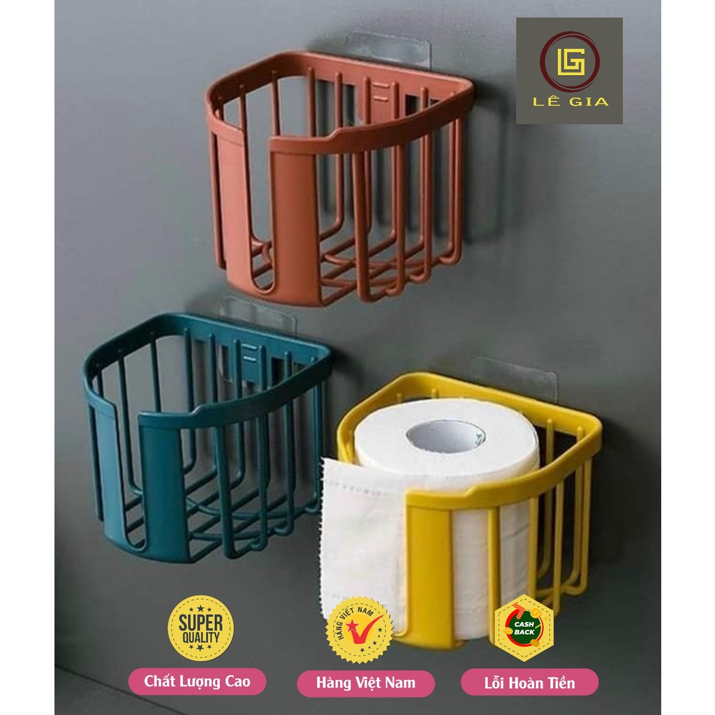 Giỏ đựng giấy vệ sinh dán tường TẶNG KÈM miếng dán chịu tực tốt nhựa Việt Nhật mã 3380, Khay đựng giấy vệ sinh bền đẹp