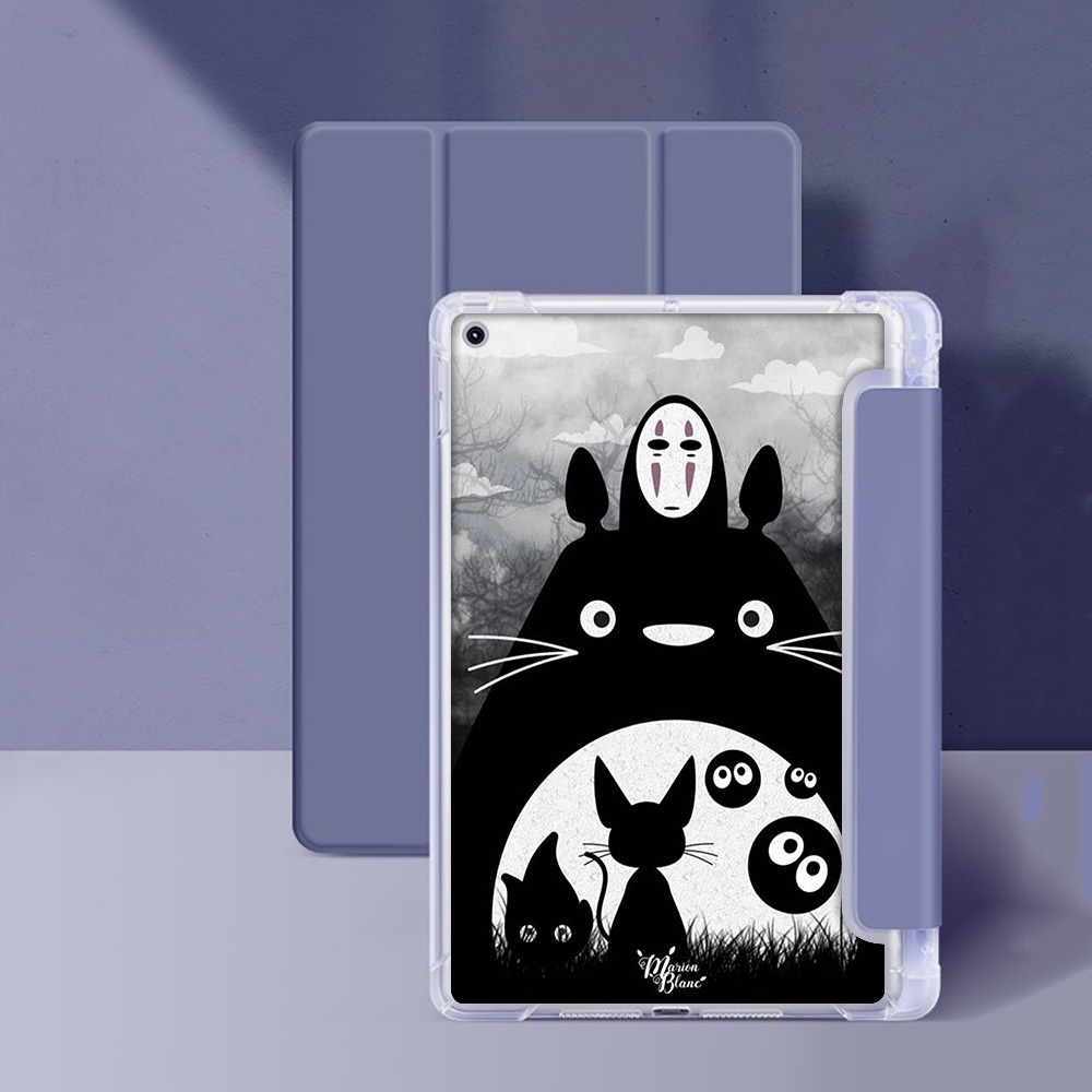 Ốp Máy Tính Bảng Silicon Mềm Họa Tiết Totoro Màu Tím 44J Cho iPad 7 8 9 Pro Mini4 Mini5 Air2 Air3 Air4 2022