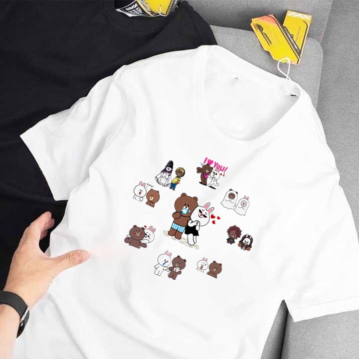 Áo nỉ dán hình thỏ cony và gấu brown cute ,mẫu mới sl có hạn - e17