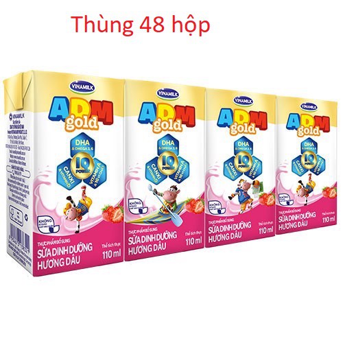 Sữa tiệt trùng Vinamilk ADM Gold có đường/ Dâu/ Sôcôla 110ml