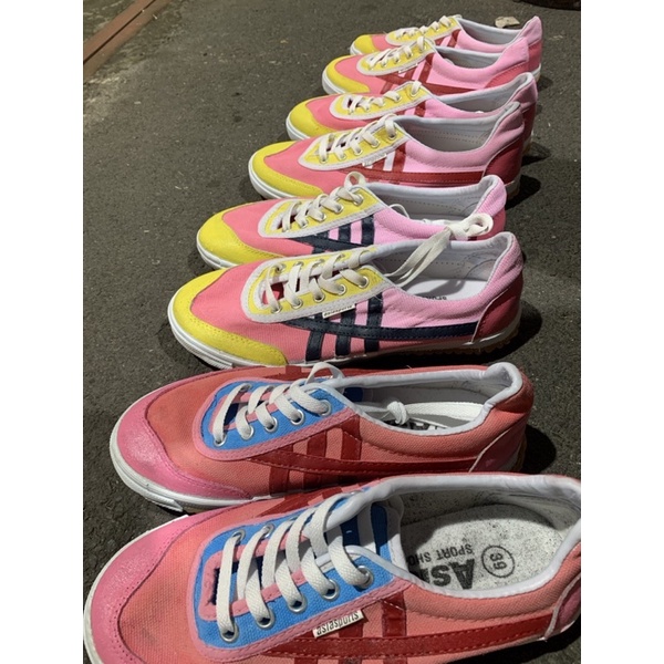 Giày bata asia đế cao su - tô màu hồng pastel đẹp - tập luyện và thi đấu thể thao