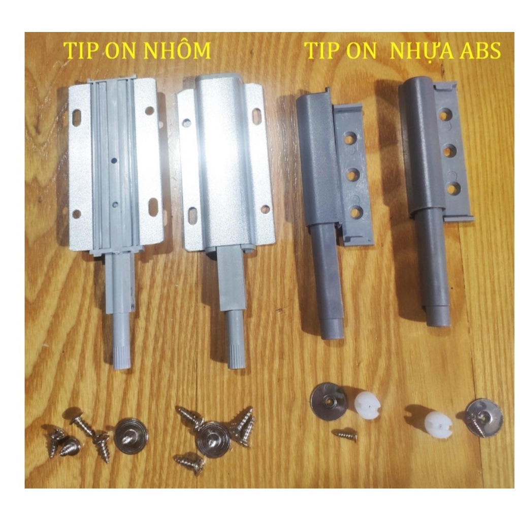 Nhấn Bật Mở Cánh Ngăn Kéo Tủ - Tip On chất liệu nhựa và inox,Dụng cụ nhấn, mở hít cánh tủ,nút nhấn mở tip-on