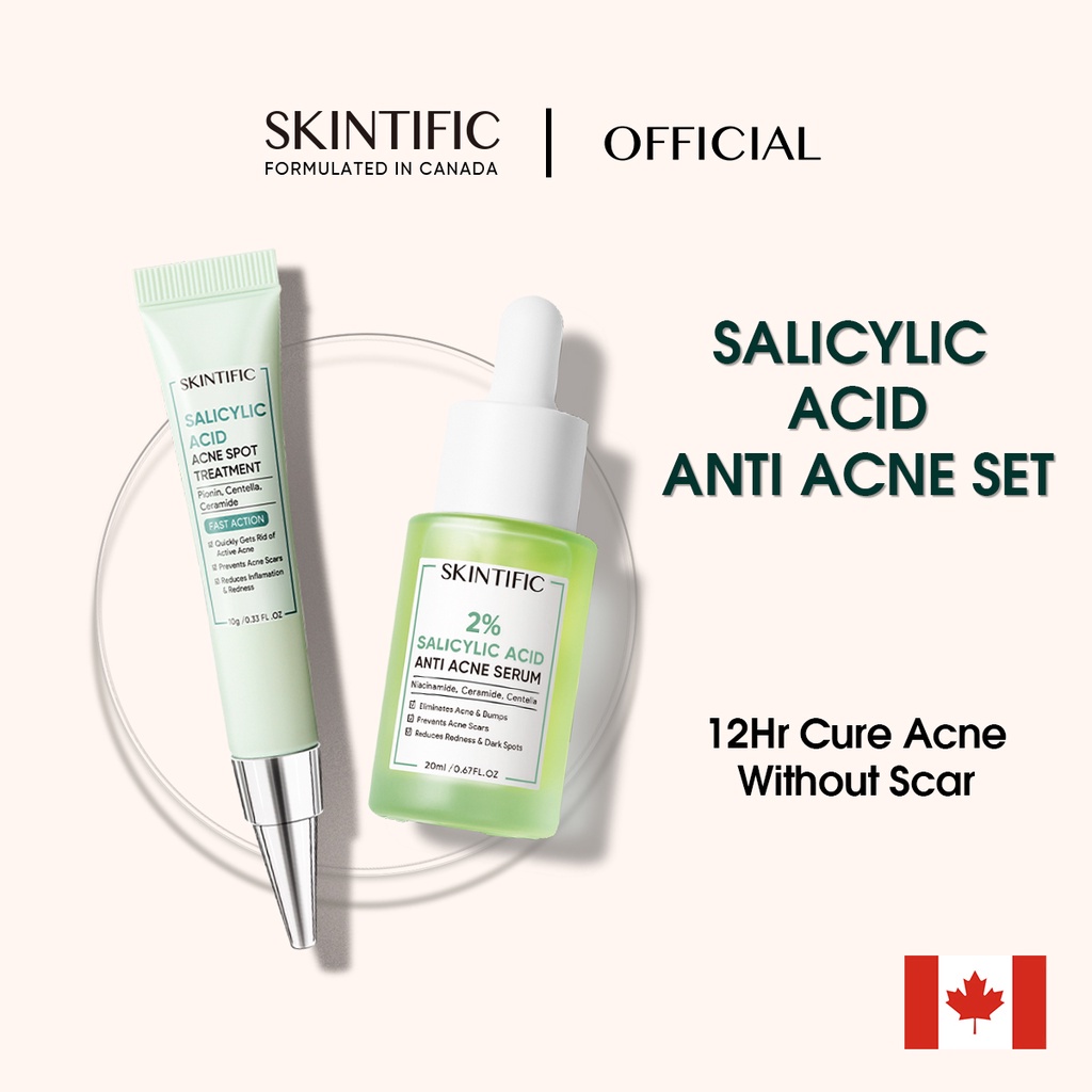 SKINTIFIC - Acne Set / Salicylic Acid Acne Spot Treatment Gel &amp; 2% Salicylic Acid Anti Acne Serum