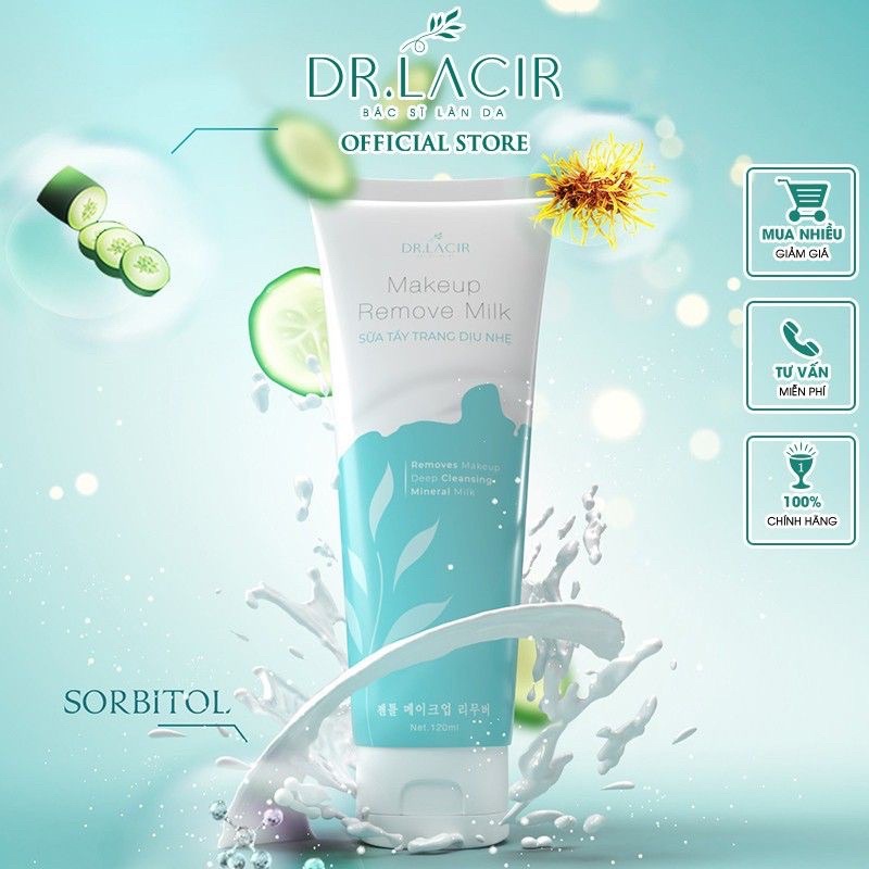 Sữa Tẩy Trang Dịu Nhẹ DR.LACIR, Giúp làm sạch lớp maskup, thải độc da, làm mềm mịn da, sữa tẩy trang , dịu nhẹ | BigBuy360 - bigbuy360.vn