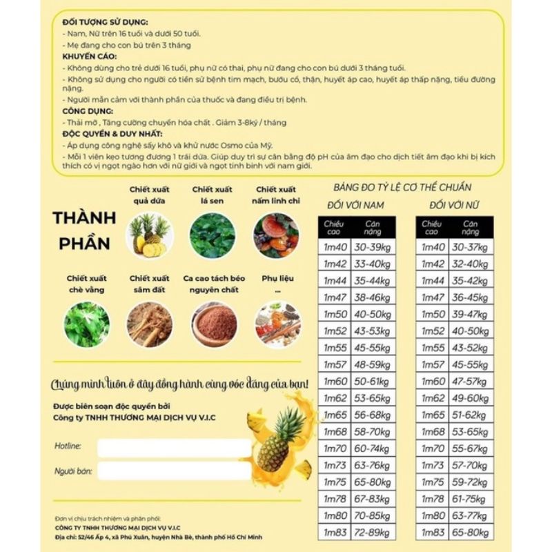 Thực phẩm bảo vệ sức khoẻ Kẹo Dứa Plus - 7 ngày