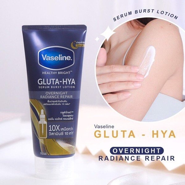 SỮA DƯỠNG THỂ TRẮNG DA VASELINE 10X HEALTHY BRIGHT GLUTA HYA BURST OVER NIGHT THÁI LAN