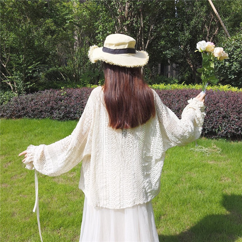 Áo khoác cardigan ren lưới mỏng dịu dàng nữ tính | BigBuy360 - bigbuy360.vn