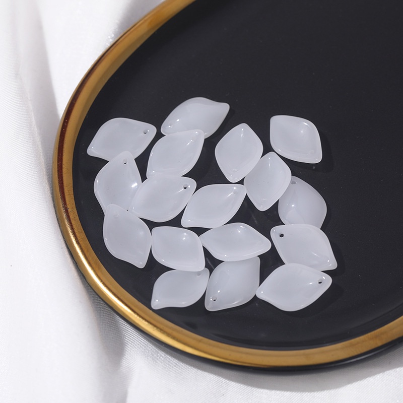 (5 cái)Cánh hoa lily thủy tinh 13*19mm, Nguyên liệu làm trang sức cổ trang, Nguyên liệu diy