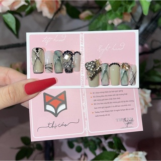 [ Nails Box] Móng tay giả thiết kế tone xám
