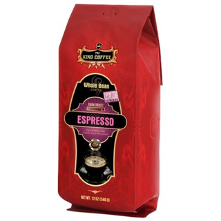 Cà phê hạt rang nguyên chất espresso king coffee - túi 340g - mức độ rang đậm phối trộn arabica & robusta