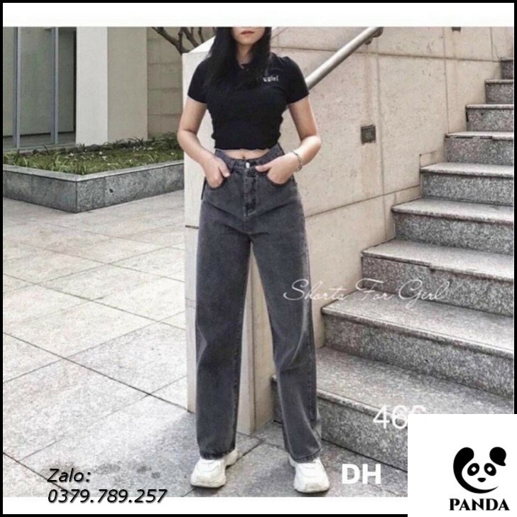 [Sỉ] Quần jean nữ baggy ống rộng cao cấp giá rẻ Panda