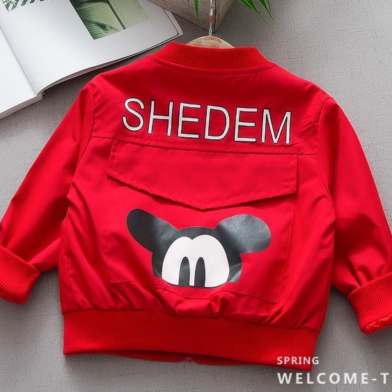 Áo khoác gió bé gái size 11 - 28kg áo gió 2 lớp họa tiết chuột micki siêu đẹp AK31