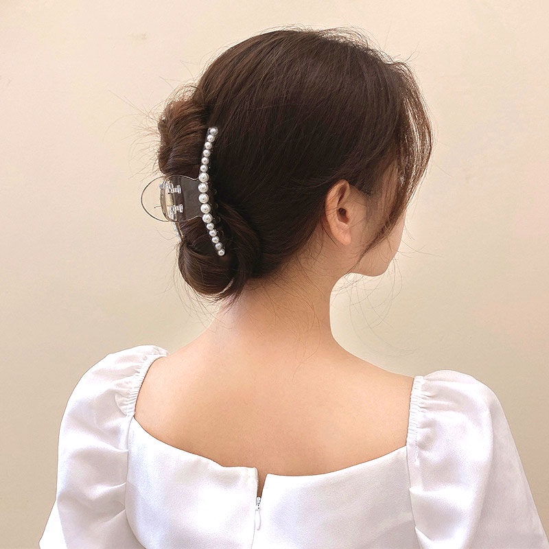 Kẹp Tóc Đính Ngọc Trai Phong Cách Hàn Quốc