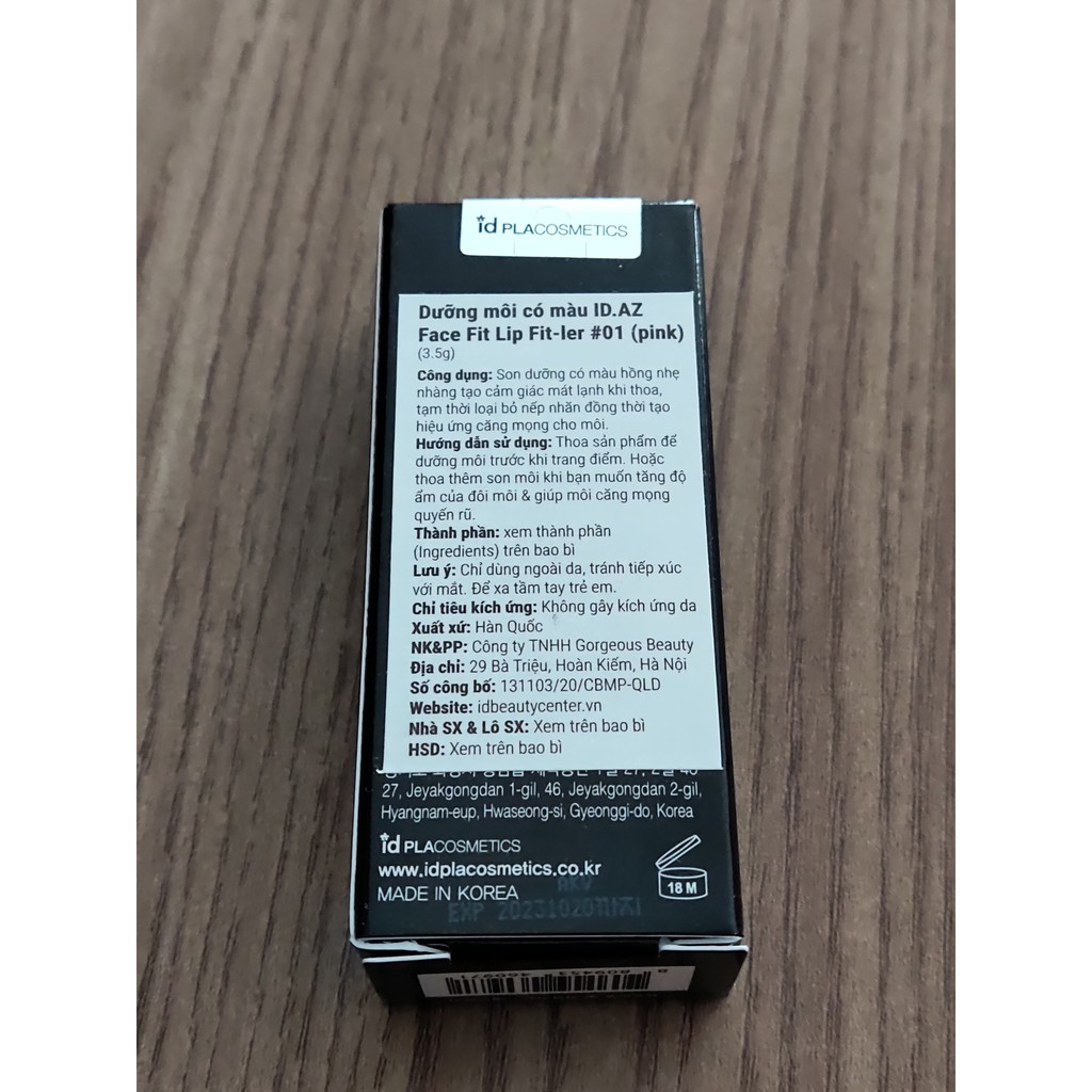 ( CHÍNH HÃNG ) SON DƯỠNG MÔI CÓ MÀU ID.AZ LIP FIT-LER | BigBuy360 - bigbuy360.vn