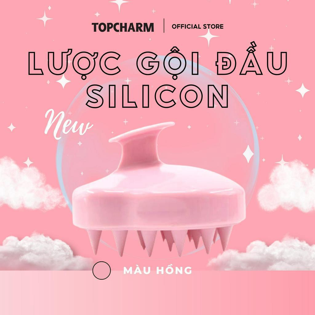 Lược gội đầu silicon TOPCHARM -Massage da đầu,làm sạch sâu, giúp tăng tuần hoàn máu, giảm gãy rụng và kích thích mọc tóc