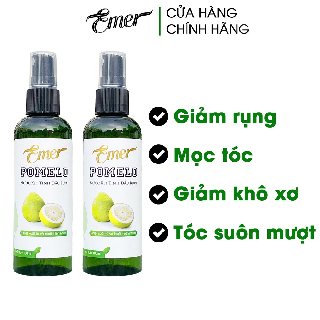 [Mã BMBAU50 giảm 7% đơn 99K] Bộ 2 chai tinh dầu bưởi kích mọc tóc pomelo Emer Garin 100ml x2 giảm rụng tóc