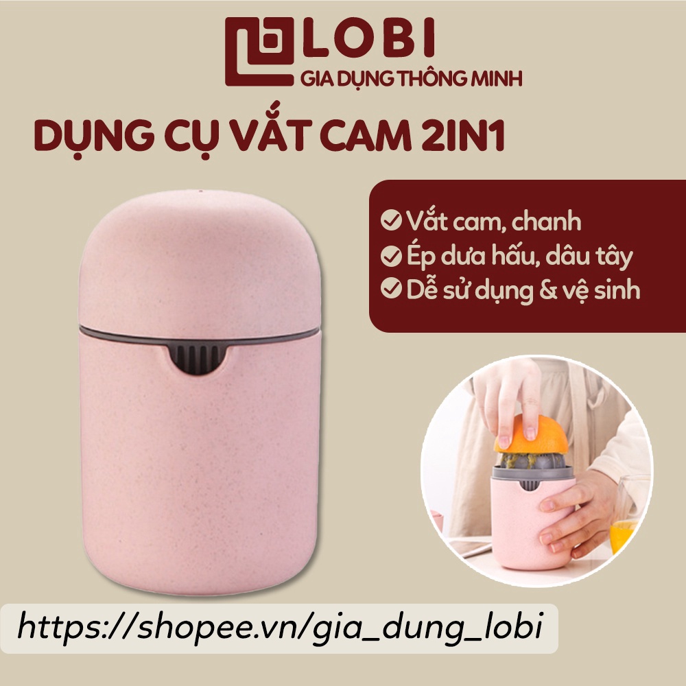 Máy vắt cam đầu vắt cam bằng tay kiêm dụng cụ ép hoa quả chất liệu nhựa lúa mạch 2in1 tiện lợi