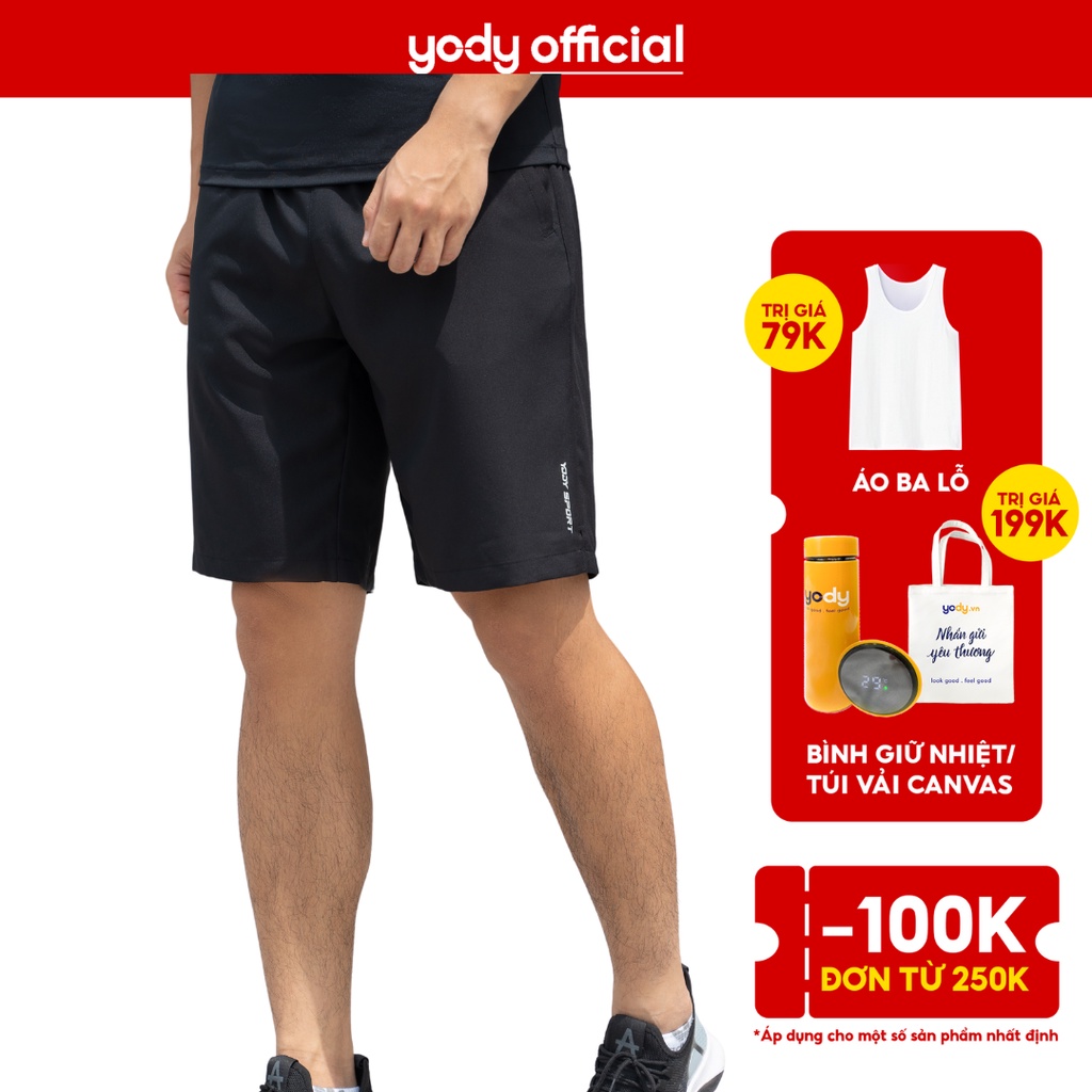 Quần short nam YODY dáng thể thao quốc dân thiết kế cạp chun SQM5021