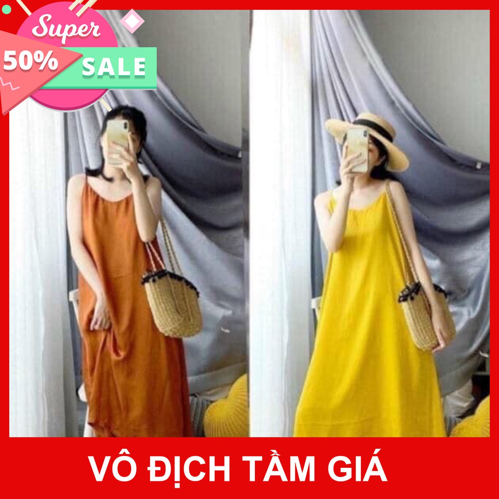 [Mã FAMAYWA2 giảm 10K đơn 50K] (Sỉ Tận Gốc) Váy Hai Dây Đũi Trơn Dáng Basic