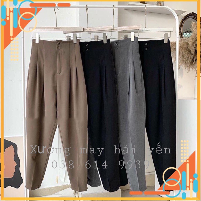 [Mã FAMAYWA giảm 10K đơn 50K] Quần bom 2 khuy lưn sieeu cao