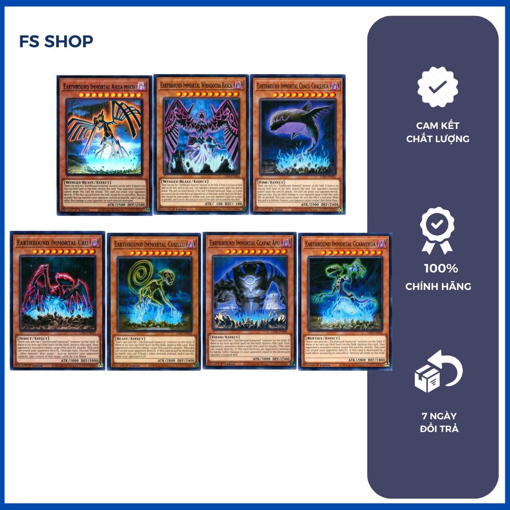 Thẻ bài Yugioh Chính Hãng Set 7 lá EarthBound Immortal