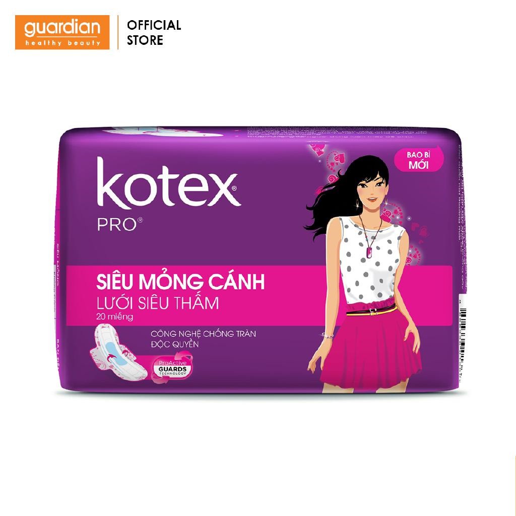 Băng Vệ Sinh Siêu Mỏng Cánh Pro Kotex 20 Miếng