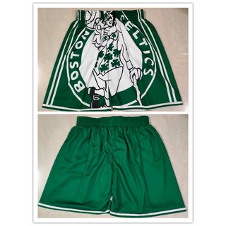 Mới quần short thể thao bóng rổ có túi in họa tiết màu xanh lá thời trang mùa mới 2020 boston celtics