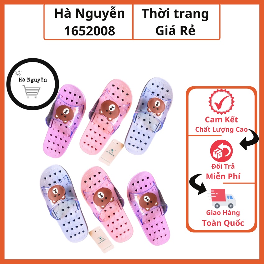 Dép đi trong nhà lỗ gấu 🐹GIÁ RẺ-CƯC XINH🐭 quai trong siêu bền nhẹ tênh