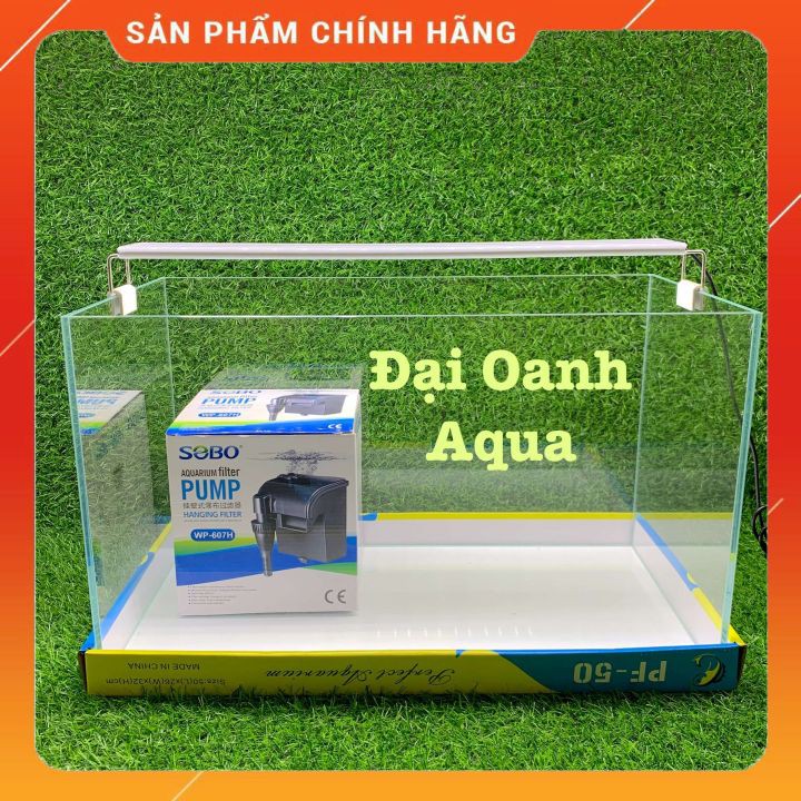 Bộ Bể Cá 50cm Kính Siêu Trong 5 Mặt, Dài 50cm Rộng 26cm Cao 30cm - Bể Cá Cảnh Mini