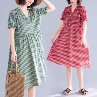 [ORDER] Váy đầm nữ bigsize hoạ tiết caro trẻ trung (V025)