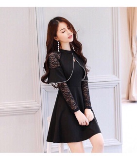ĐẦM XOÈ PHỐI REN CAO CẤP -Hàng nhập