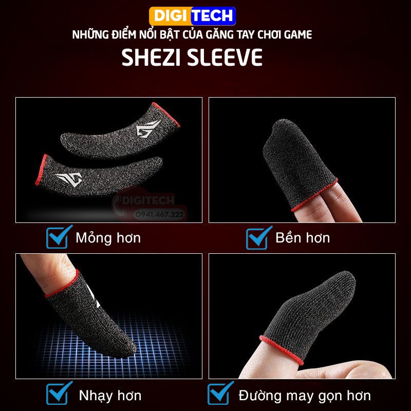 Bao tay chơi game Shezi Sleeve | Găng tay chơi game Shezi feelers sợi bạc cao cấp chống mồ hôi tay, tăng độ nhạy cảm ứng