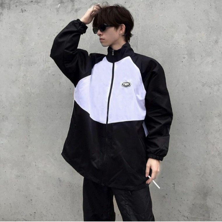 Áo Khoác Dù TMS LOGO MIDSIDE Nam Nữ Ulzzang Unisex Form Rộng Bomber Jacket