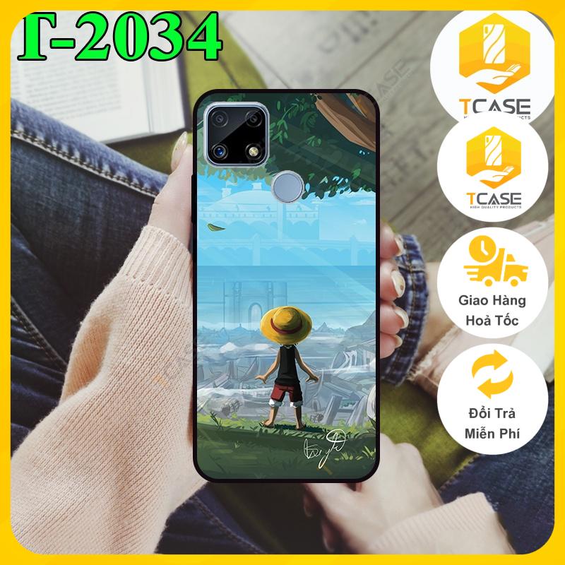 Ốp lưng nhám chống sốc dành cho Realme C25, C25s, C12 in hình nhân vật hoạt hình one piece